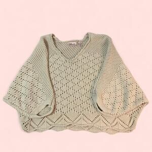 Buckle Willow and Root Cream Knit Sweater quarter sleeve size medium